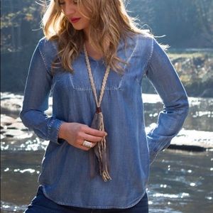 Ryan Michael Women's Headdress Embroidered Tunic